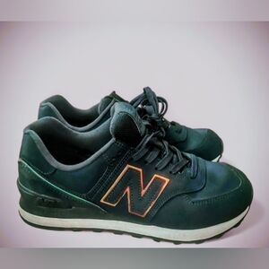 New Balance Women's Sneakers in Navy with Orange Trim